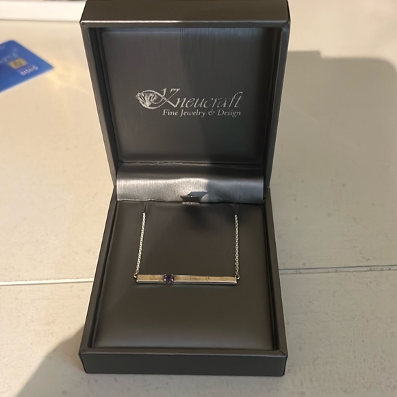 Amethyst Sleek Necklace in Silver - Picture 1 of 2